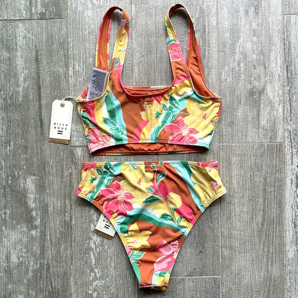 π₯π₯BILLABONG - CHASIN SUNBEAMS CROP TANK MAUI BIKINI SETπ₯π₯ - Picture 8 of 10